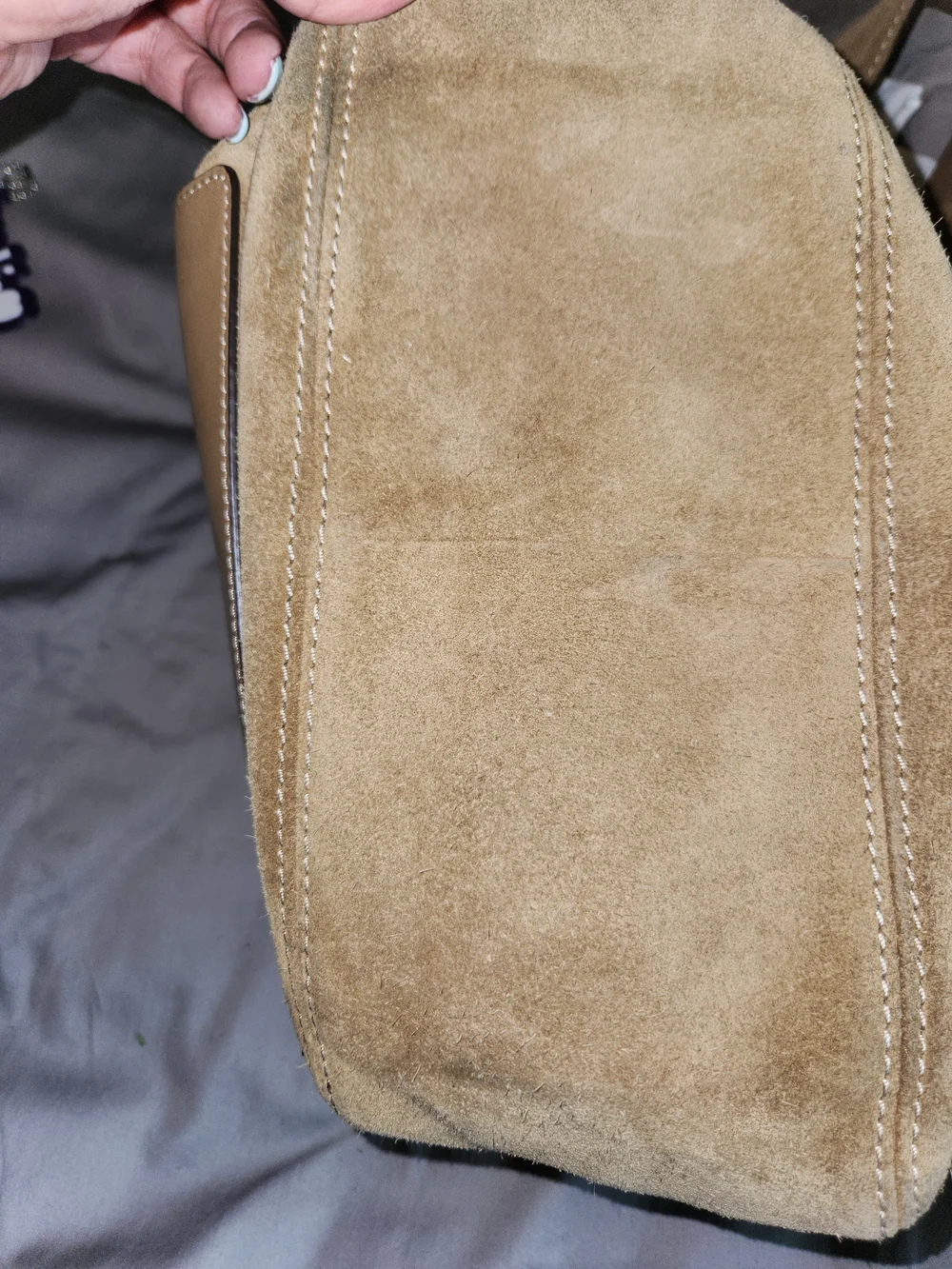 Michael Kors Lena Suede Shoulder Tote Bag in Taupe
